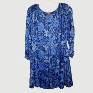 Lucky Brand Dress Blue and Grey Flower design